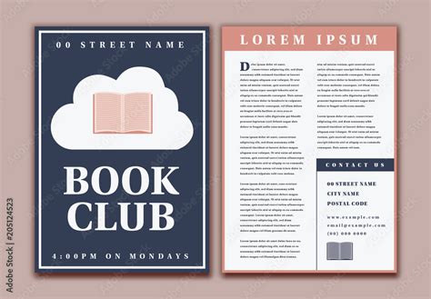 Book Club Flyer Layout Stock Template | Adobe Stock