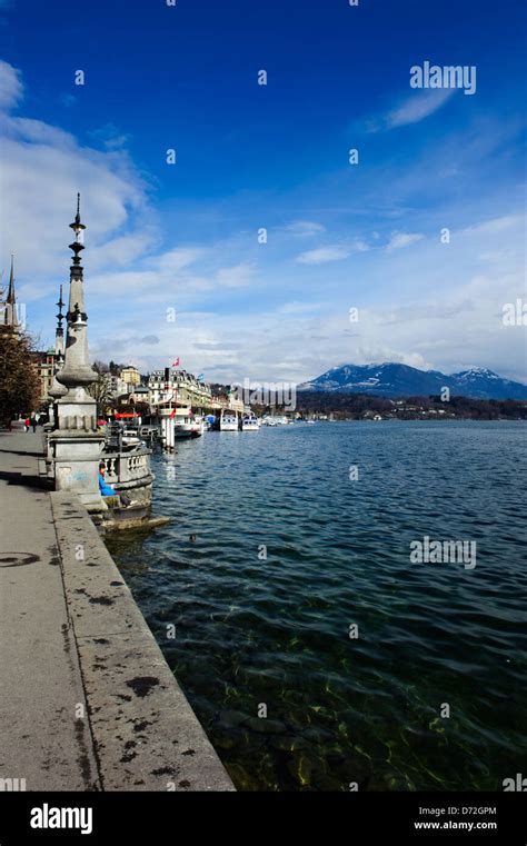 Lucerne mountain boat steps boat hi-res stock photography and images - Alamy