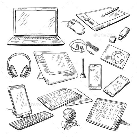 Different Computer Gadgets | Computer drawing, Computer gadgets, Doodle ...