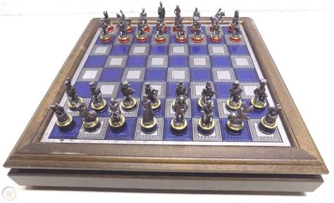Vintage Franklin Mint Chess Set. Battle Of Waterloo. Pewter w/ COA ...