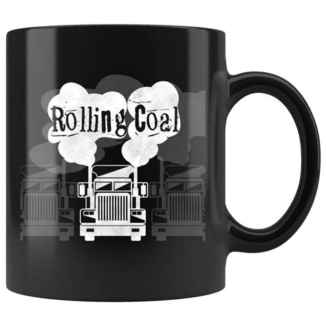 Rolling Coal Coffee Mug Trucker Diesel Semi Truck Driver | Rolling coal ...