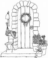 architecture House Doors Window Flower coloring page  Coloring Pages sketch template