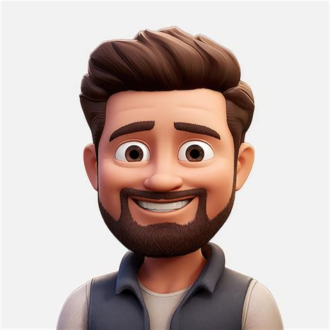 Premium AI Image | memoji emoji handsome smiling man on white background