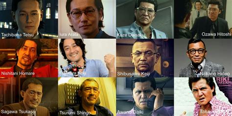 Yakuza characters next to their real life voice actors : yakuzagames