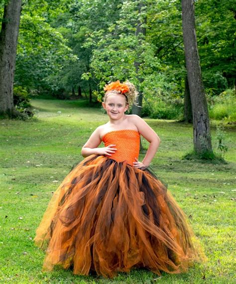 Orange Black Dress Witch Halloween Costume Girls Kids Floor - Etsy