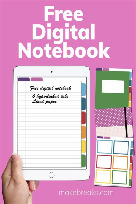 Free Digital Notebook for Goodnotes & Other PDF Readers - Make Breaks | Digital notebooks ...