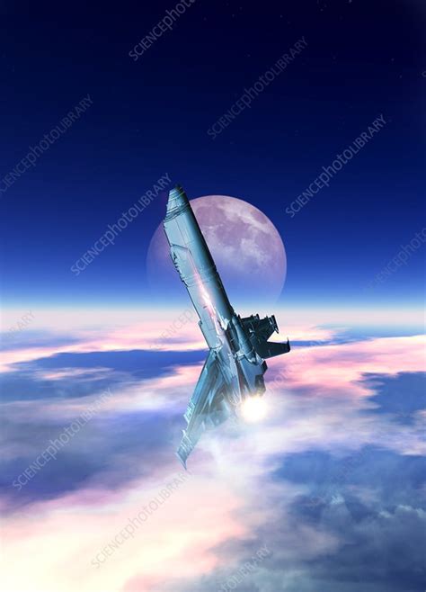 Space shuttle, illustration - Stock Image - F022/0321 - Science Photo ...