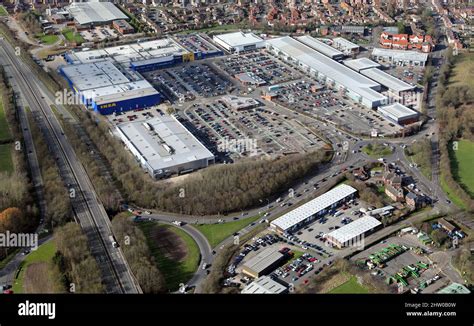 aerial view of the Shopping Park at Giltbrook in Nottingham (on the ...