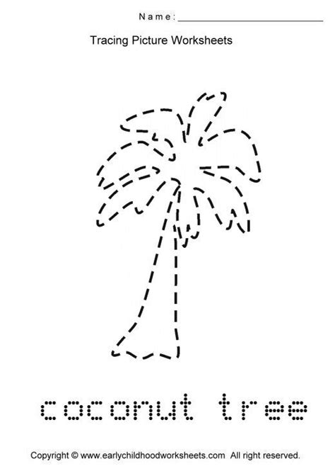 Free printable tree trace worksheet | Crafts and Worksheets for Preschool,Toddler and ...