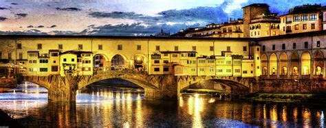 Florence - Ponte Vecchio sunset from the Oltrarno - Vintage version Photograph by Weston ...