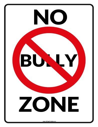 No Bully Zone Sign – Free Printable