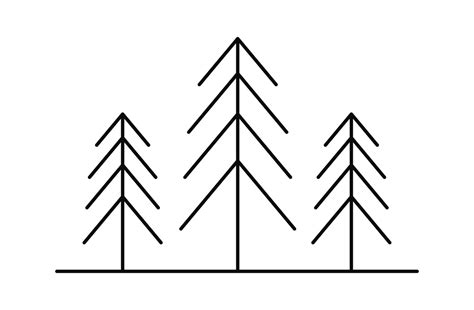 pines trees line style 3759287 Vector Art at Vecteezy