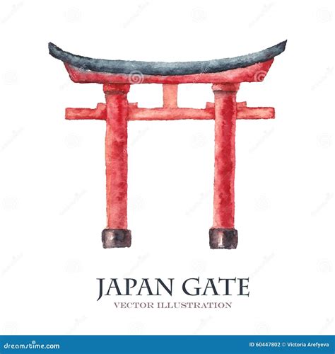 Japan Gate On White, Torii Gate, Japanese Gate. Stock Vector - Image ...