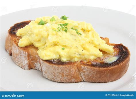 Scrambled Eggs on Toast stock photo. Image of healthy - 5915960