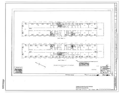 Third Floor Plan of Wings - U.S. Veterans Hospital,...