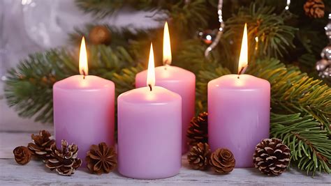 Christmas Fir Branches Candles Free Stock Photo - Public Domain Pictures