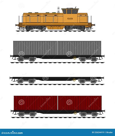 Container train stock vector. Illustration of side, commerce - 22624419