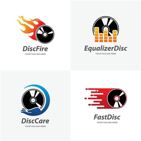 Set of Disc Logo Design Templates 14797211 Vector Art at Vecteezy