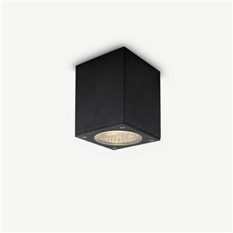 Square LED outdoor ceiling lamp BOXX medium black - Lightinova - Professional lighting