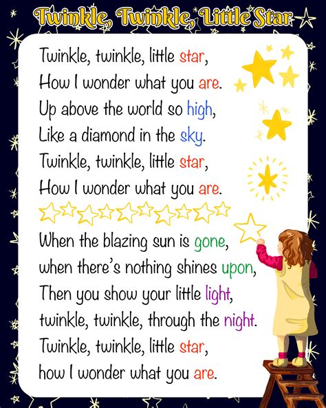 Twinkle Twinkle Little Star Poem - 10 Free PDF Printables | Printablee