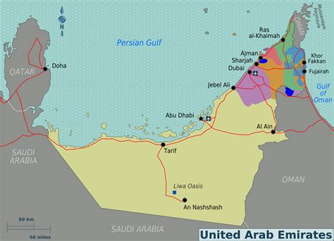 Large regions map of UAE | UAE (United Arab Emirates) | Asia | Mapsland ...