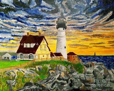 Colorful Lighthouse Sunrise Painting by Timothy Foley - Fine Art America