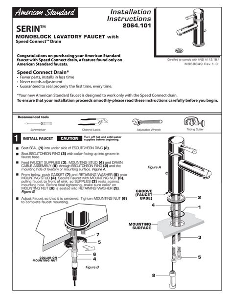 American Standard Bathroom Faucet Installation Instructions – Rispa