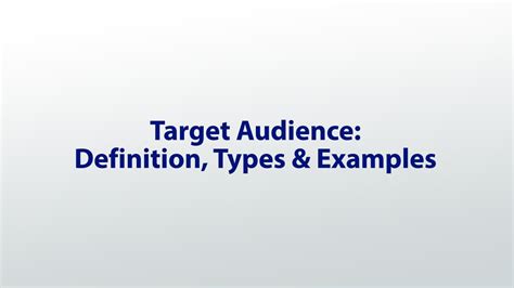 Target Audience Types Examples What Does Target Audience Mean? Video ...