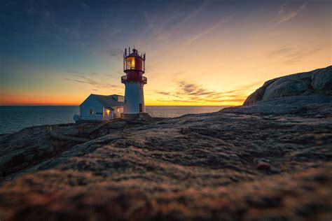 Sunset Lindesnes lighthouse II by Saltybluewaves on DeviantArt