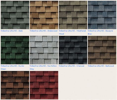 Tamko Heritage 30 Year Shingle Colors – Warehouse of Ideas