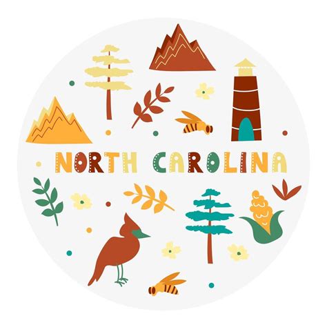 USA collection. Vector illustration of North Carolina theme. State ...