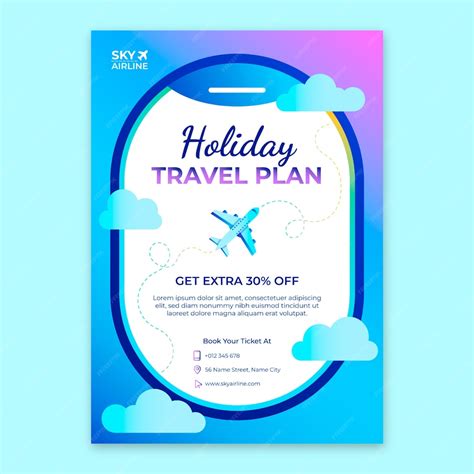 Free Vector | Gradient airline company poster template