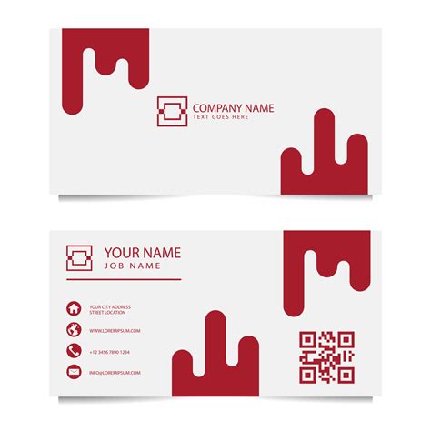 Business Card Template with White Red Background. Vector illustration 6485174 Vector Art at Vecteezy