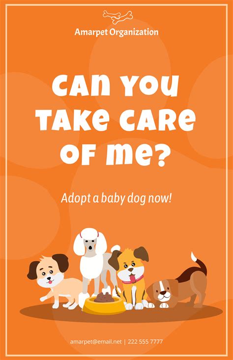 Baby Dog Adoption Poster Template in PSD, Illustrator, Word, Publisher, Google Docs, Pages ...