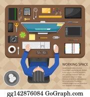900+ Working Space Top View Design Clip Art | Royalty Free - GoGraph