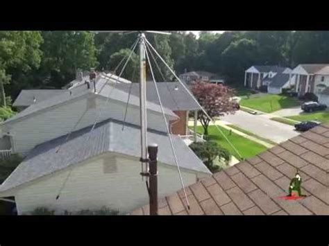 Comet DS-150S Discone Antenna Mounting and Testing - YouTube