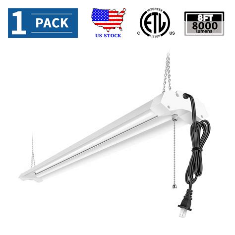 8FT LED Garage Shop Lights 72W Hanging or Flush Mount Light Fixtures 8000LM | eBay