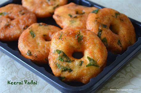 Keerai Vadai – Spinach Vada (with urad dal)