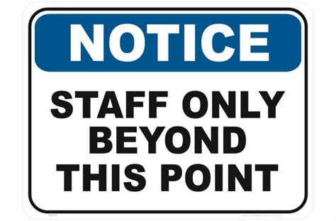 Staff Only Past this Point sign - National Safety Signs