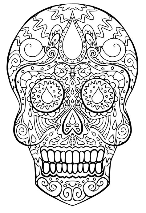 Free Printable Skeleton Mandala Coloring Page, Sheet and Picture for Adults and Kids, Girls and ...