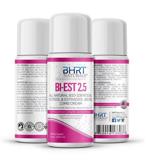 Bi-Estrogen Estriol & Estradiol (80/20) 2.5mg Cream Bio-Identical ...