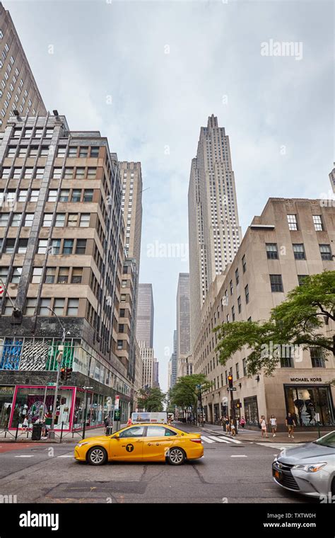 New York, USA - July 04, 2018: View of the Fifth Avenue, also known as ...