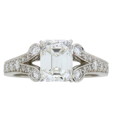 Cartier ‘Paved Ballerine’ 1.51 Carat Emerald Cut Diamond Engagement ...