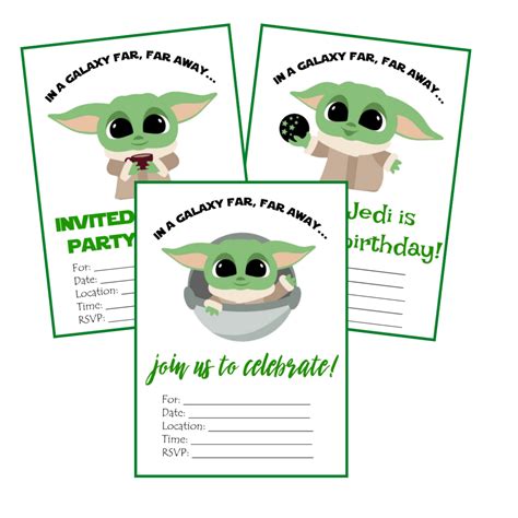 Free Printable Baby Yoda Birthday Invitations - Printable Word Searches