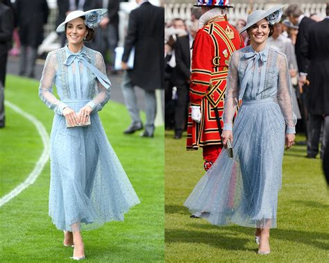 Princess of Wales is perfectly polished in powder blue Elie Saab for Buckingham Palace Garden ...