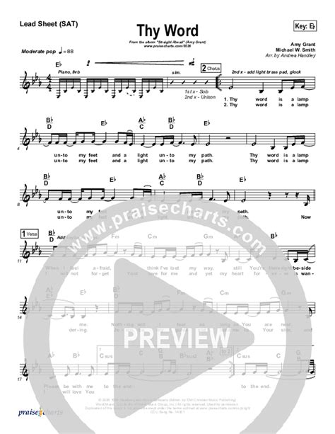 Thy Word Sheet Music PDF (Amy Grant) - PraiseCharts