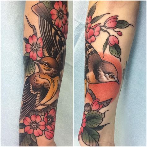 Bird Tattoo with Flowers Skull Tattoo Flowers, Birds Tattoo, Flower ...