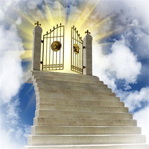 Gates Of Heaven Tattoo, Heaven Tattoos, Heaven Painting, Heaven Art, Stairway To Heaven, Angel ...