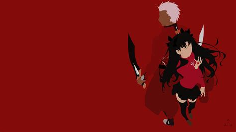 two anime characters with swords in their hands, one holding the other ...