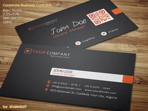 Corporate Business Card 005 by khaledzz9 on DeviantArt